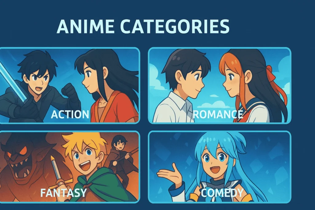 ToonStream anime category selection interface